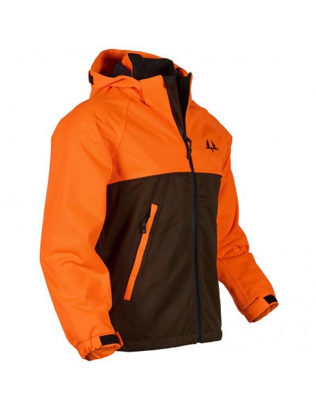 veste de chasse orange enfant | SWEDTEAM RIDGE JUNIOR | vue de profil